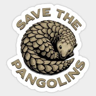 Save the Pangolins Sticker